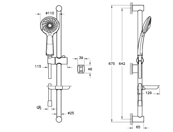 Набор смесителей Vitra Solid A42242EXP 3-в-1