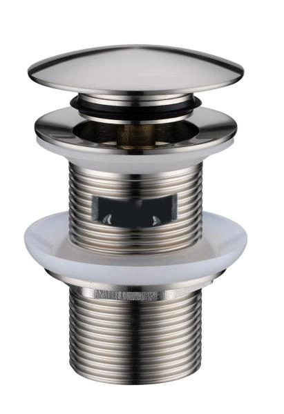 Слив для раковины Boheme автомат(клик-клак) Nikel Brush с переливом 612/2-NB