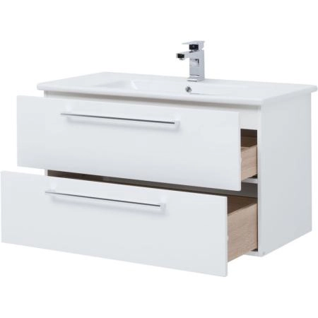 Тумба Dreja GIO 100 см под умывальник белый глянец, подвесная