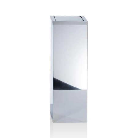 Decor Walther DW 1013 Корзина для бумаги 20x20x60см, с крышкой, напольная, цвет: сталь полированная