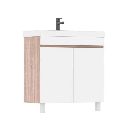 Тумба для ванной Volna Conty 80.2D Белый/дуб сономанапольная (9696) раковина отдельно