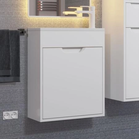 Тумба с раковиной для ванной Uperwood Modul 50 см, подвесная, матовая, белая