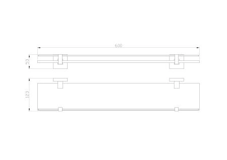 Стеклянная полка для ванной WONZON & WOGHAND POLO, Темное золото (WW-8927-DG)