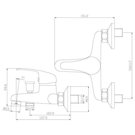 Смеситель Rossinka Y35-31 для ванны