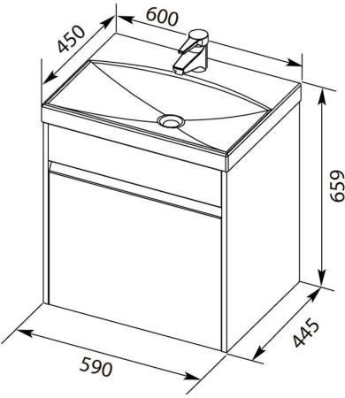 Тумба под раковину Aquanet Палермо 60 белый