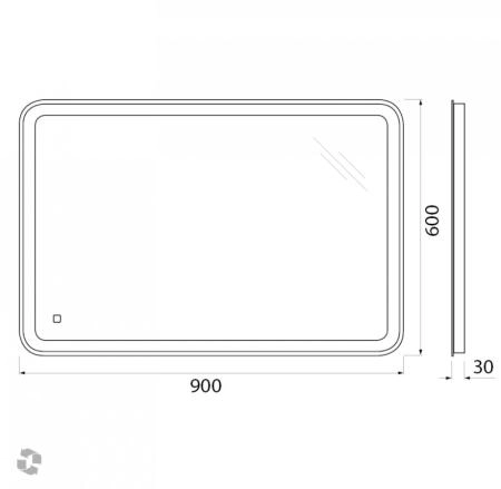 Зеркало Belbagno SPC-MAR-1200-800-LED-BTN Led подсветка вкл/выкл 1200x30x800