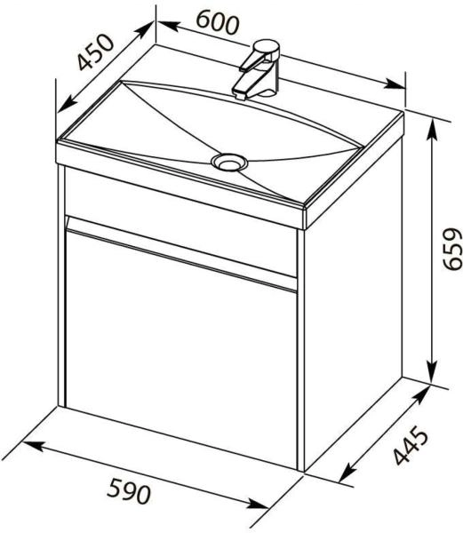 Тумба под раковину Aquanet Палермо 60 белый