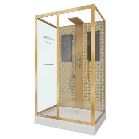 Душевая кабина Niagara Luxe NG-7711GBK (900x1200х2100) низкий поддон стенки ЗОЛОТО БЕЗ КРЫШИ