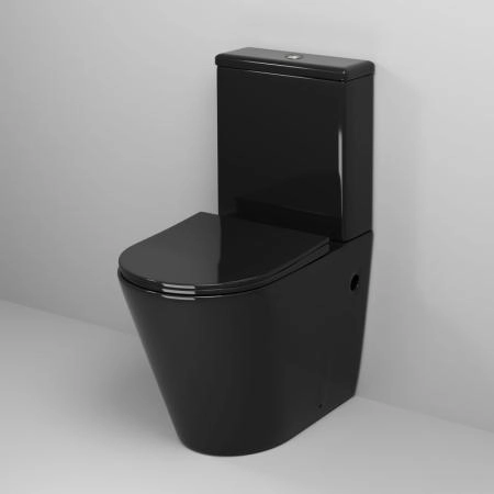 Унитаз Grossman GR-4480BS Color (620*365*810) ЧЕРНЫЙ напольный Безободковый с тонкой крышкой