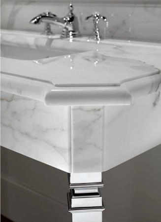 Devon Epoque Консоль раковину 103/100xh86x60 см со столешницей из белого mрамора bianco carrara с керам. раковиной York ножки хром