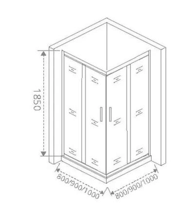 Душевой уголок GOOD DOOR NEO CR-80-C-CH 80x80 прозрачное