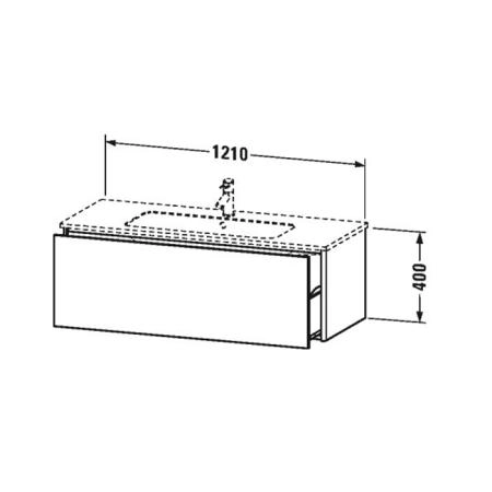 Duravit XSquare Тумба подвесная, 121х47.8х40см, с раковиной, с 1 выдв ящик, цвет: белый матовый