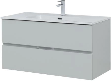 Тумба под раковину Aquanet Алвита New 100 2 ящика, серый