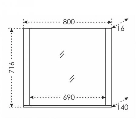 Зеркало Венера 80 бежевый дуб 121009