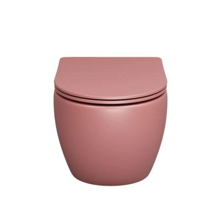 Унитаз Grossman GR-4455PIMS Color (495*365*375) РОЗОВЫЙ МАТОВЫЙ подвесной Безободковый с тонкой крышкой