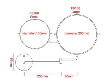 F6106 Косметическое зеркало Frap с увеличением настеное