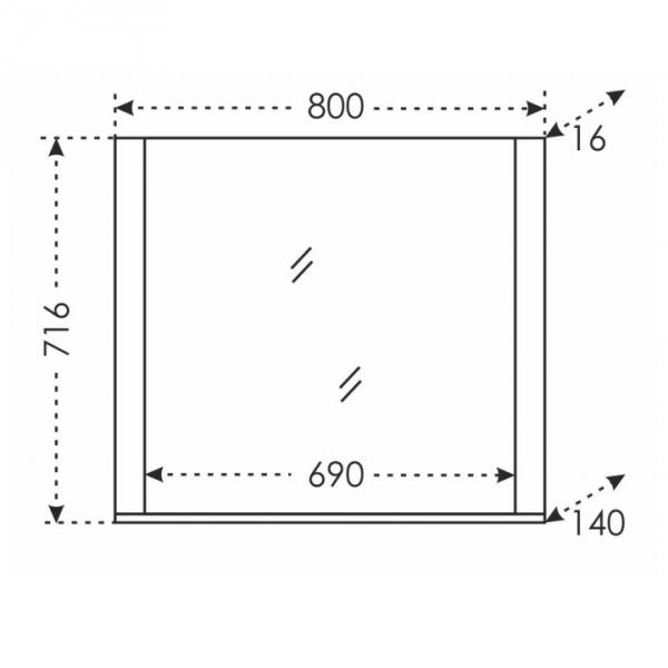 Зеркало Венера 80 бежевый дуб 121009