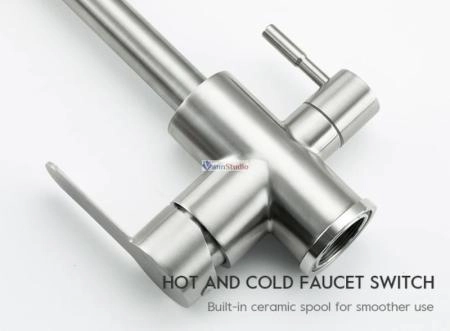 Смеситель для кухни Frap F43801 с краном для фильтр/воды сатин