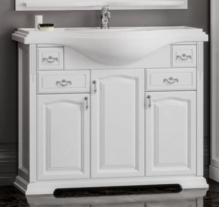 Тумба под раковину Opadiris РИСПЕКТО 100 Белый матовый с фурнитурой хром