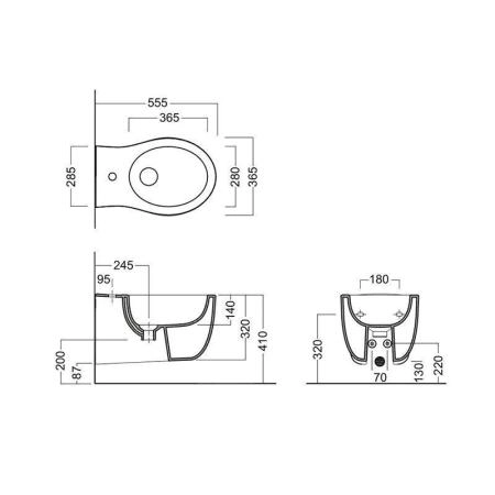 Биде Hatria LeFiabe Y1A9 подвесное 36,5x55,5