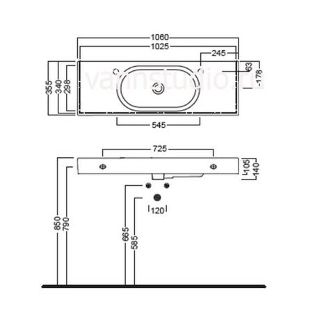 Раковина Hatria Area Y0Q9 106x35