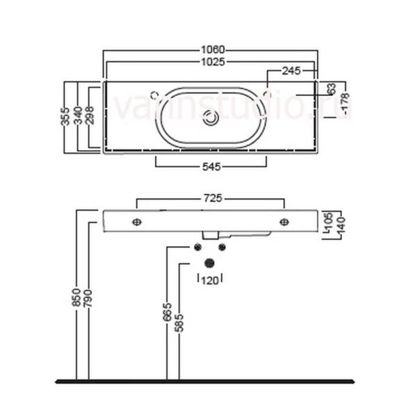 Раковина Hatria Area Y0Q9 106x35