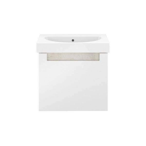 Тумба Kerama Marazzi BUONGIORNO БОНДЖОРНО BGP.60.1+1\WHT Плюс подвесная с ящиками 60, белая глянцевая-дуб Кантри