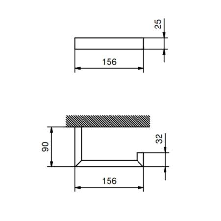 Fantini Linea Держатель туалетной бумаги, подвесной,  цвет: черный матовый