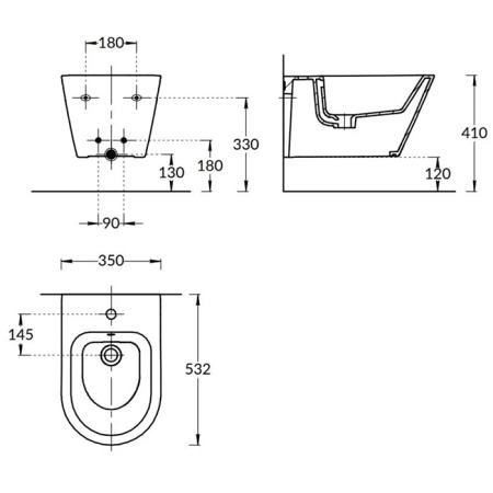 Биде Kerama Marazzi PLAZA MODERN ПЛАЗА МОДЕРН PLM.bidet.02 подвесное, белый глянцевый