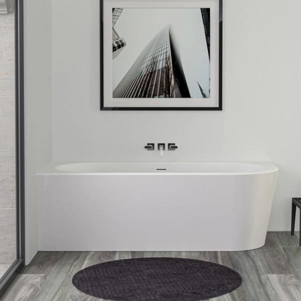 KNIEF Wall Corner R Ванна в левый угол 180х80х60см, с щел. переливом, с компл. крепл.к стене, без сл-перелива, цвет бел(пр-ть со сливом 0100-091-06)