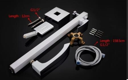 Смеситель Gappo G3007-8 для ванны напольный, хром белый