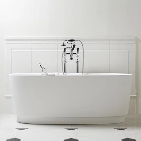 Devon Dove Ванна ИЗ WHITE TEC PLUS 170.5х64.7х84.6 см, цвет: белый,  в компл донный клапан с крышкой из WHITE TECи сифон EACC571, (цоколь белый)
