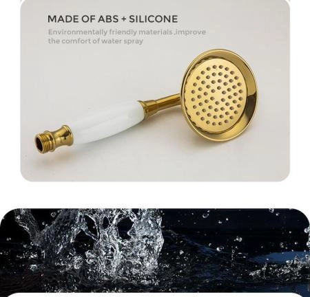 Смеситель Gappo G1189-6 на борт ванны 4 отверстия, золото