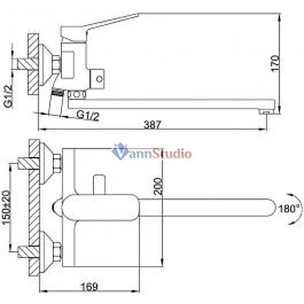 Смеситель для ванны Frap F2261 хром