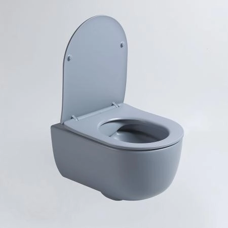 Унитаз подвесной Vincea Evo VT1-34SMO безободковый, цвет океан матовый, ультратонкое soft-close сиденье