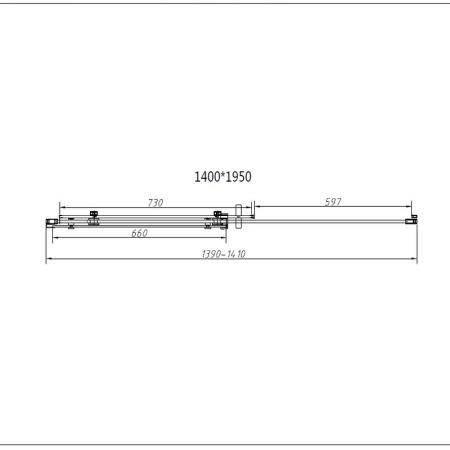 Душевая дверь Vincea Como-N VDS-4CN140CGB, 1400, черный, стекло тонированное