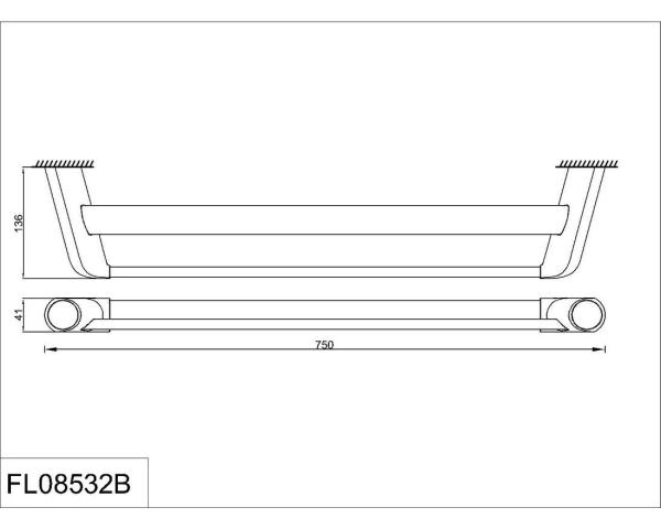 Полотенцедержатель двойной RUSH Flores 70см (FL08532B)