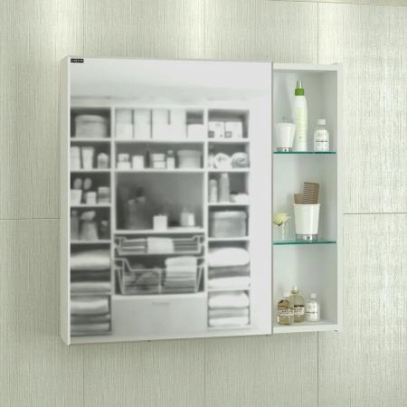 Универсальный зеркальный шкаф Санта  Дублин 75  л/пр