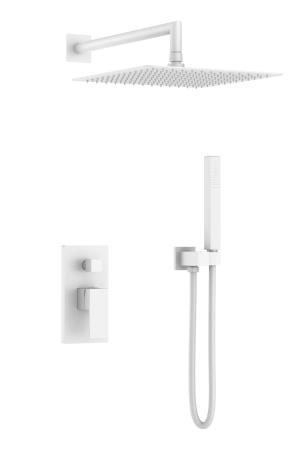 Смеситель встроенный для душа Boheme QUBIC Matt White 474-3-MW