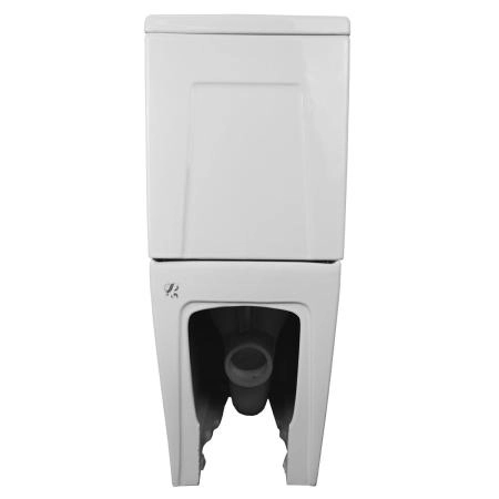 Унитаз-компакт напольный Azario Quadro 605x340x810 безободковый с сидением микролифт и арматурой, белый (AZ-2175)