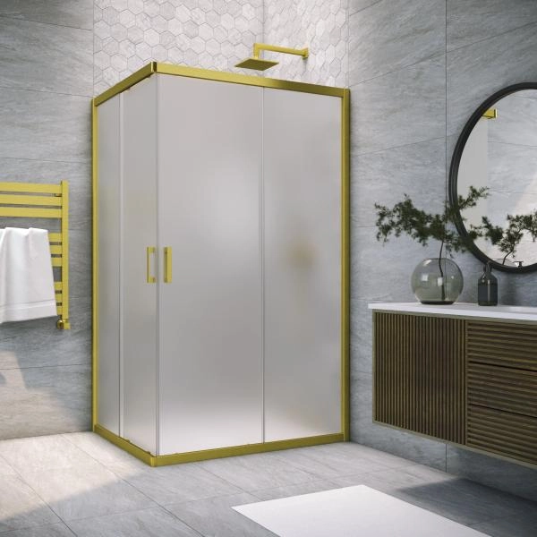 Душевой уголок Vegas-glass ZA-F NOVO h2000 120*90 03 10, профиль золото матовое, стекло сатин
