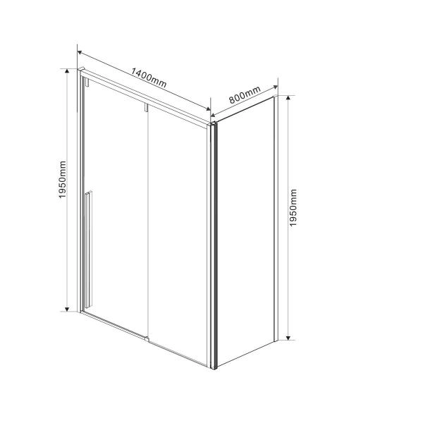 Душевой уголок Vincea Lugano VSR-1L8014CL-1, 1400*800, хром, стекло прозрачное