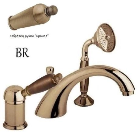 Смеситель CEZARES ELITE-BVDM-02-M на борт ванны,бронза