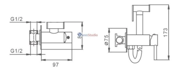 Гигиенический душ Frap F7505-6 черный