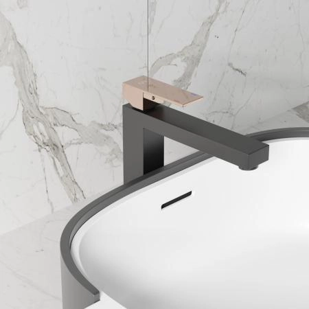 Смеситель NT BAGNO NT9001HBG ADIGO HBG для раковины черный матовый