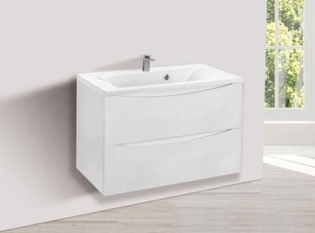 Тумба под раковину Vincea Mia 750 подвесная, 2 выкатных ящика soft close, G.White