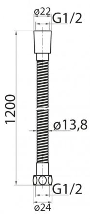 Шланг для душа CEZARES CZR-FMDC-120-03 120 см золото