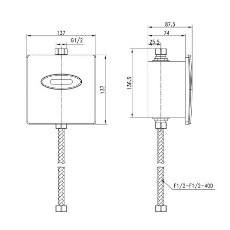 Смывное устройство Lemark Project LM4657CE для писсуара бесконтактное (сенсорное) матовый