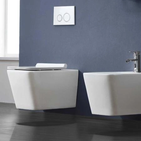 Унитаз подвесной Vincea Q-Line VT1-12 безободковый, цвет белый, ультратонкое soft close сиденье