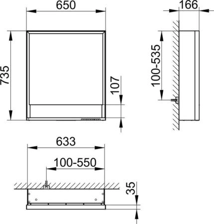 Зеркальный шкаф Keuco Royal Lumos 650 x 735 x 165 mm 14301171101